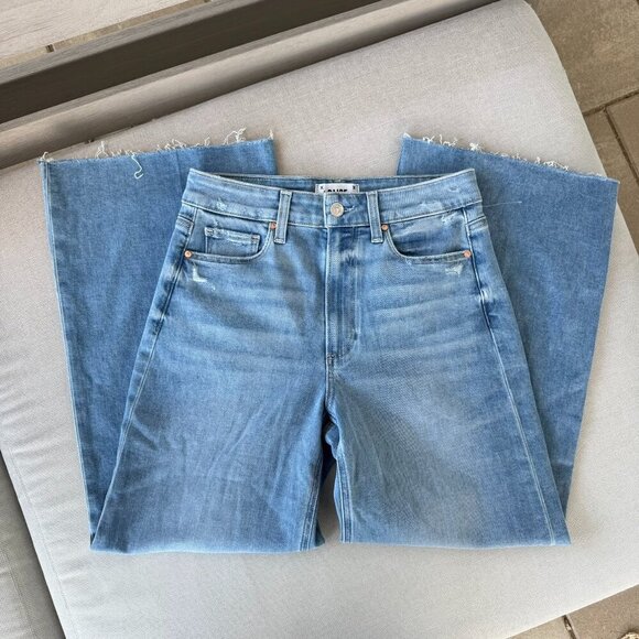 Paige Anessa Wide-Leg Ankle Jeans Helena Light Blue 27 - Picture 5 of 12